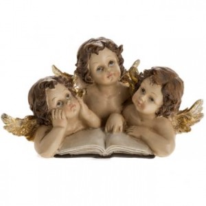 Trois anges avec livre décor de noël