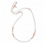 collier chapelet tour du cou Amen perles rose