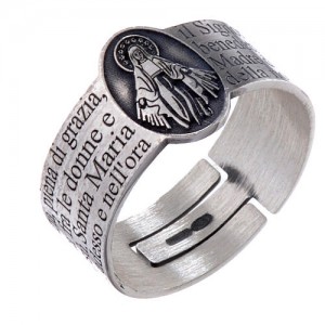 bague ave maria en argent