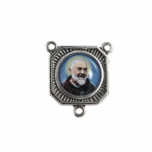 Médaille pour Chapelet métal oxydé Padre Pio 