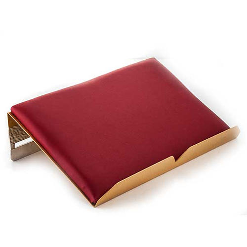 Pupitre d'autel laiton doré argenté coussin