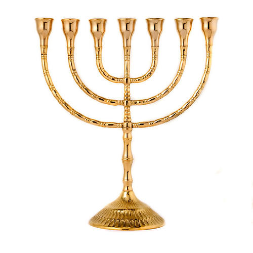 Candelabre Menorah 7 flammes en laiton