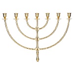 Menorah 7 branches en laiton dore 150x150