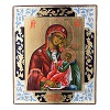 icone vierge peinte sur planche