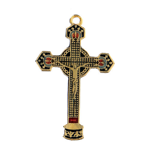 pendentif crucifix emaille