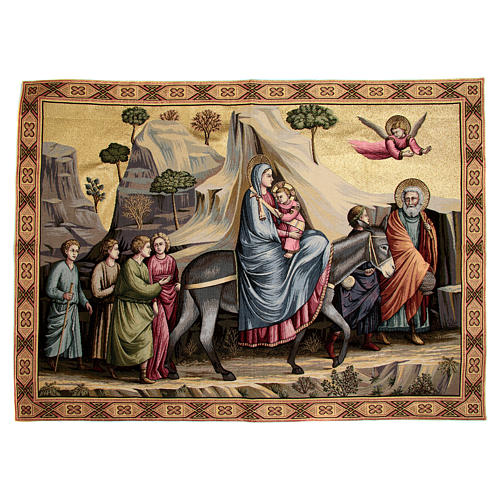Tapisserie ispirée par La Fuite en Égypte de Giotto