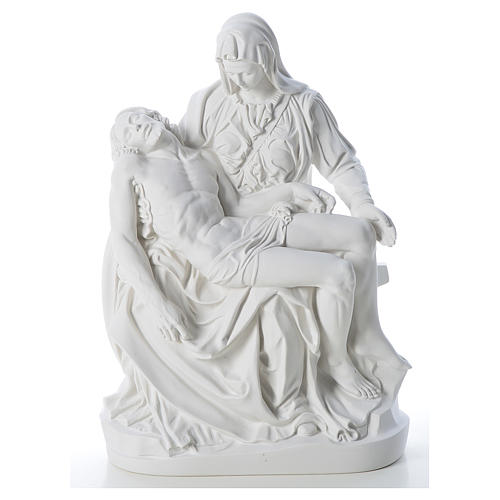 statue vierge de pitie marbre blanc