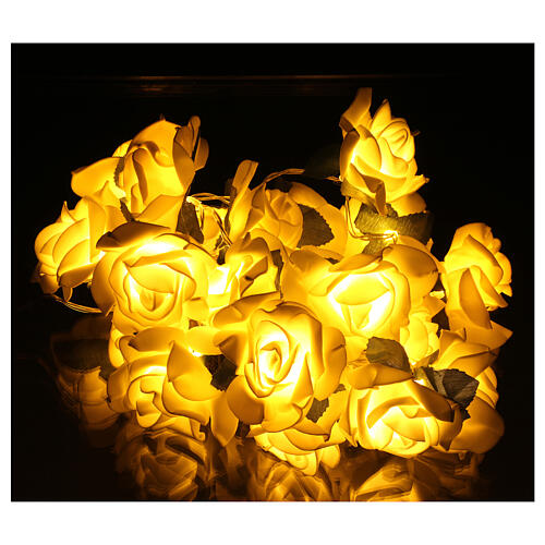 chaine 20 led roses blanches