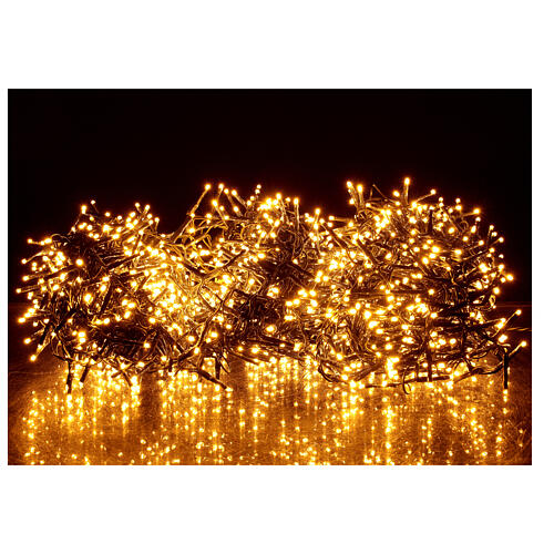 chaine lumineuse noel 1800 led blanc chaud ambre telecommande exterieur 220v