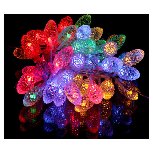 chaine lumineuse pommes de pin 40 led multicolore interieur exterieur