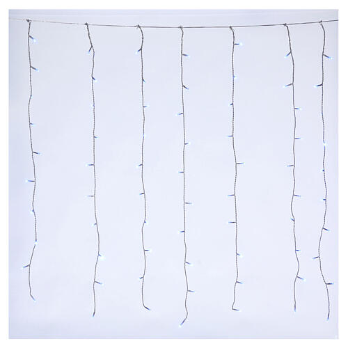 rideau lumineux 400 led interieur exterieur blanc froid et bleu avec memoire