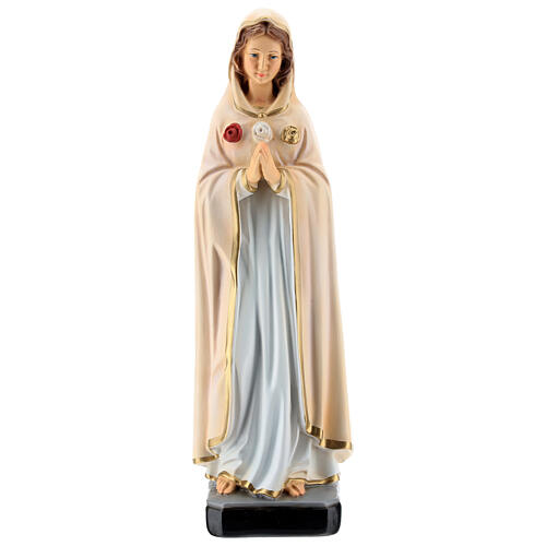 Statue Notre-Dame Rose Mystique resine 30 cm peinte