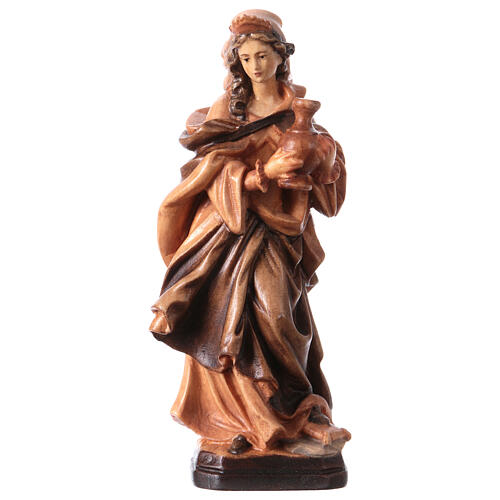 Sainte Madeleine en bois colore differentes tonalites marron