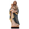 statue vierge enfant jesus bois valgardena colore nuances blanches