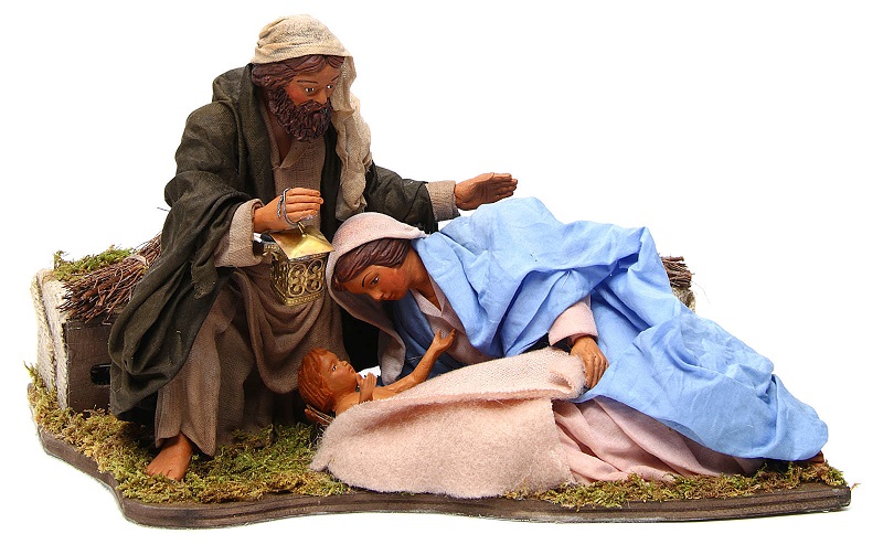 Nativité couchée 24 cm mouvement crèche napolitaine