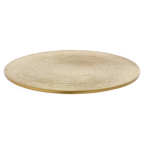 Assiette porte-bougie rond en laiton doré 10 cm