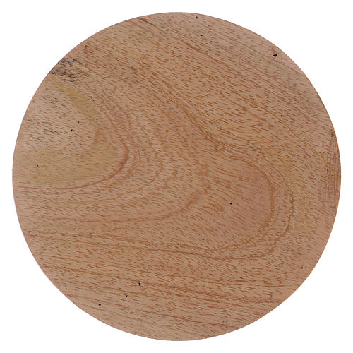 Assiette pour bougie ronde en bois 10 cm