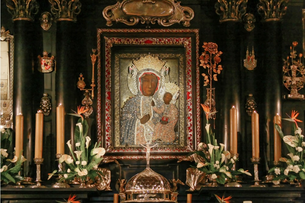 La Vierge Noire de Czestochowa peinte par Saint Luc