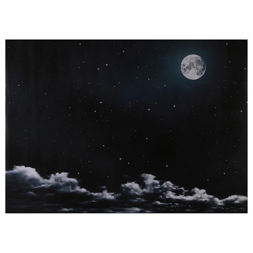 Ciel nocturne avec lune en papier 70x100 cm