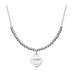 Collier coeur AMEN et perles rondes argent 925 150x150