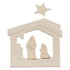 Crèche maison de Noel argile à accrocher 13.5 cm