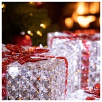 Lumières paquets cadeaux blanc glace 120 LED h 271521 cm usage intérieurextérieur 150x150