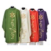 Chasuble 80% polyester 20% laine décor IHS doré