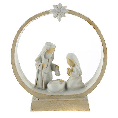 cabane ronde nativite stylisee resine 10x10x5 cm