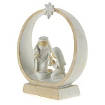 cabane ronde nativite stylisee resine 10x10x5 cm