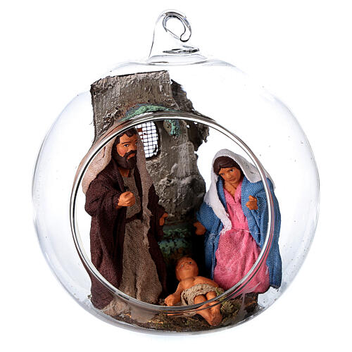 nativite boule verre creche napolitaine 7 cm