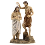 Scène Baptême de Jésus dans le Jourdain 9 cm