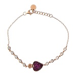 Bracelet Sacrum Cor Agios argent 925 rosé bruni zircons