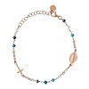 Bracelet argent 925 rosé grains bleus Médaille Miraculeuse Agios
