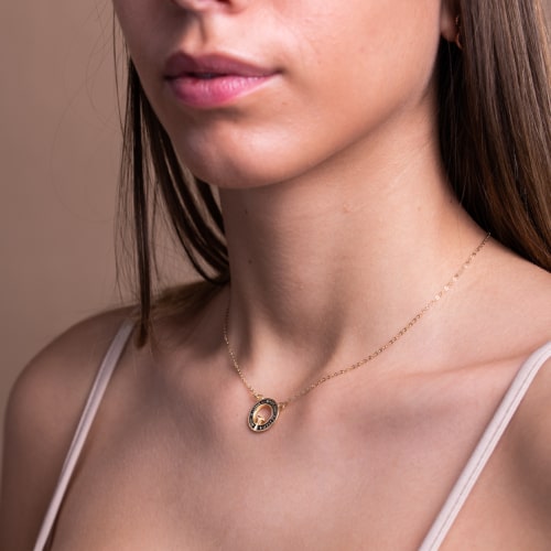 Collier Beatitudinem Agios argent 925 doré bruni