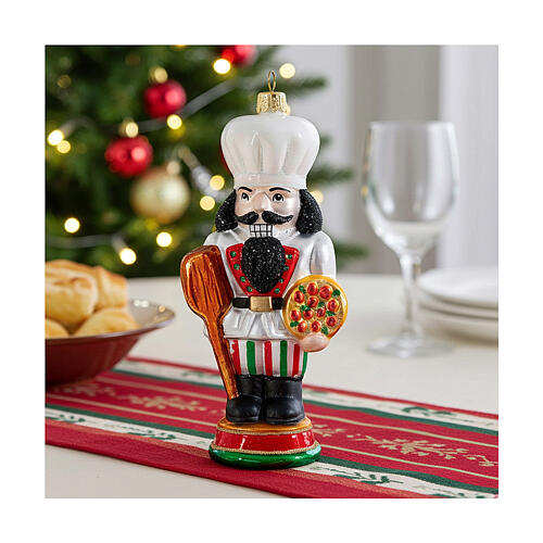 Décoration sapin Noël casse-noisette italien verre soufflé h 15 cm