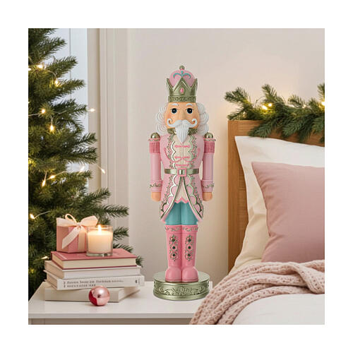 Général casse-noisette rose résine 60 cm