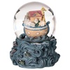 Boule à neige Noël paillettes Arche de Noé style enfants vagues boîte à musique 15x12x12 cm